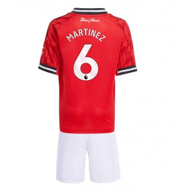 Manchester United Lisandro Martinez #6 Replik Heimtrikot Kinder 2025-26 Kurzarm (+ Kurze Hosen)